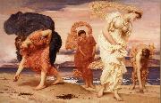 Greek Girls Picking up Pebbles by the Sea Frederick Leighton